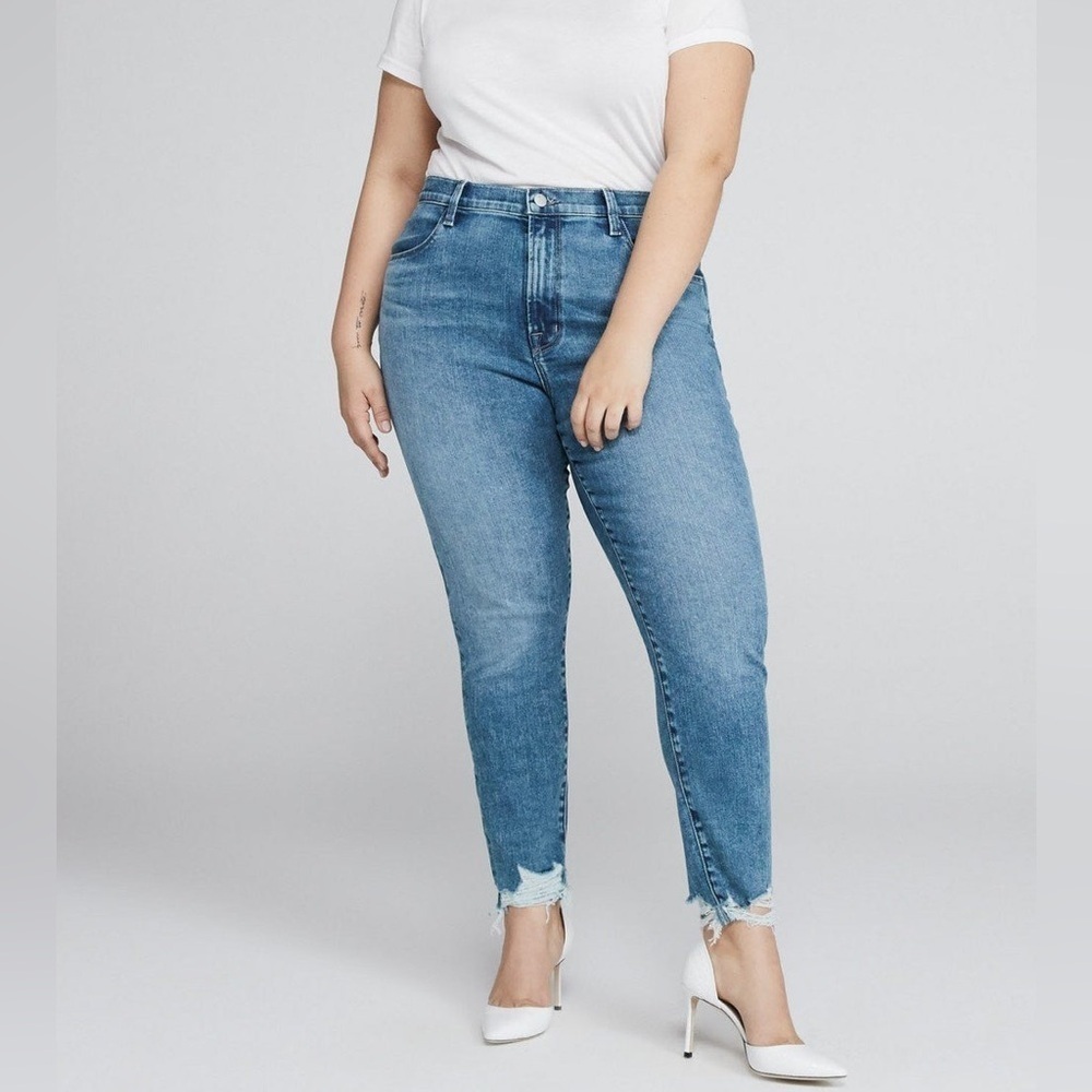 J Brand Alana Distressed Ankle High Rise Crop Skinny- Project Destruct sz. 36 3X